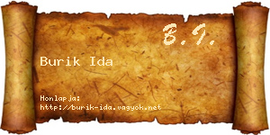 Burik Ida névjegykártya