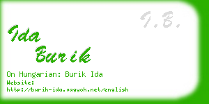 ida burik business card